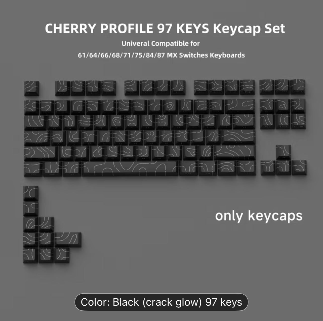 Stylish RGB Contour Line Keycaps – Premium Cherry Profile Backlit Gaming Keycaps for Mechanical Keyboard - UltraChic