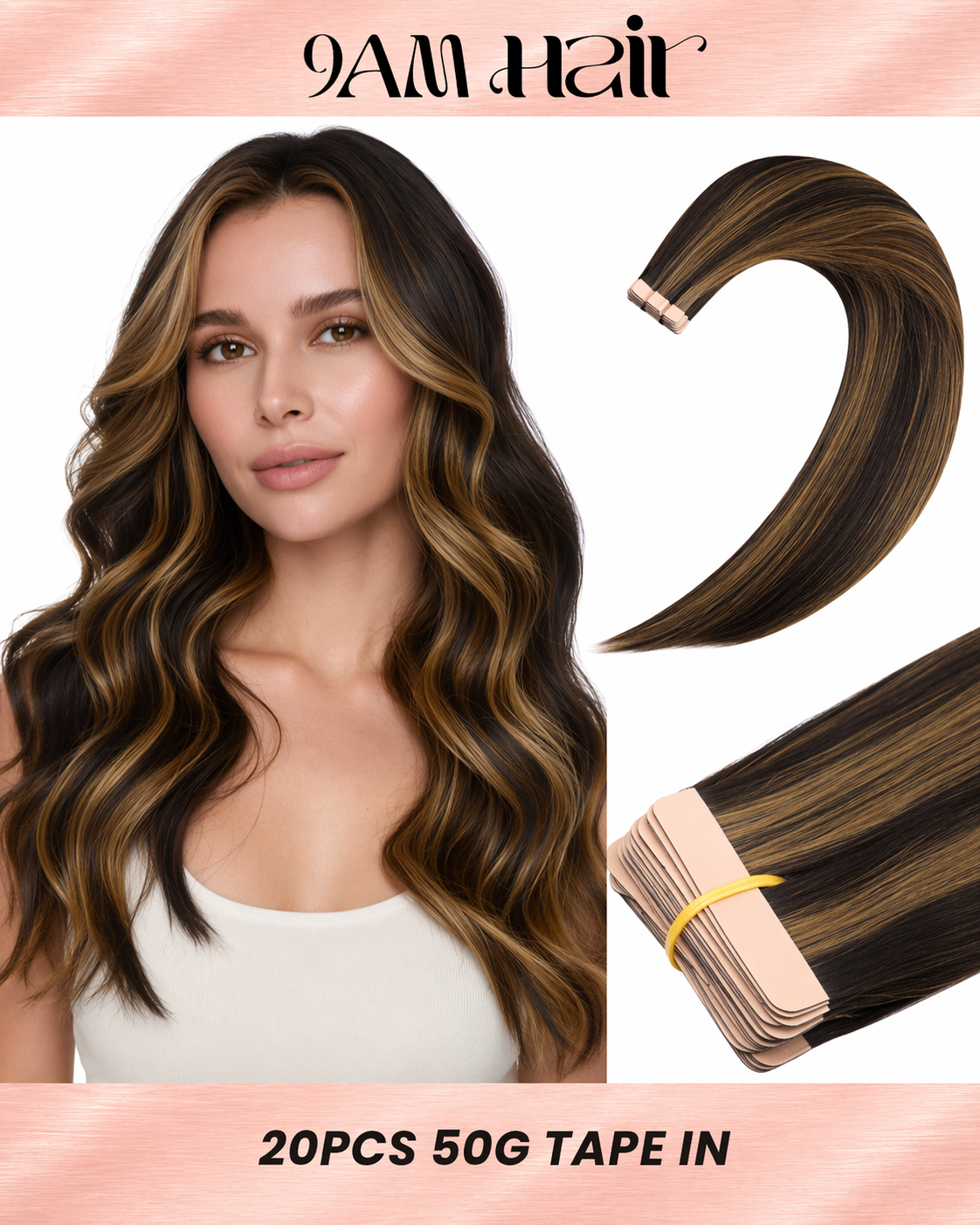 Tape In Human Hair Extensions Remy Straight – Invisible Seamless PU Tape Hair Extensions for Women Salon Quality