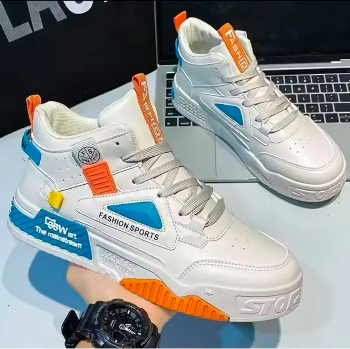2025 New Men’s Sneakers | Fashionable High Top Casual Shoes | Breathable, Lightweight Lace-Up Platform Shoes for Maximum Comfort