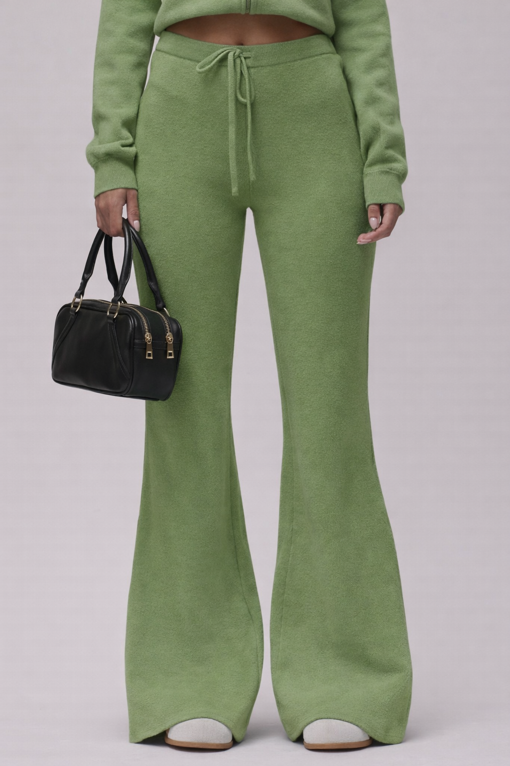 Women’s Knitted Wide Leg Drawstring Pants – Old Money Fall Casual Elegance - UltraChic