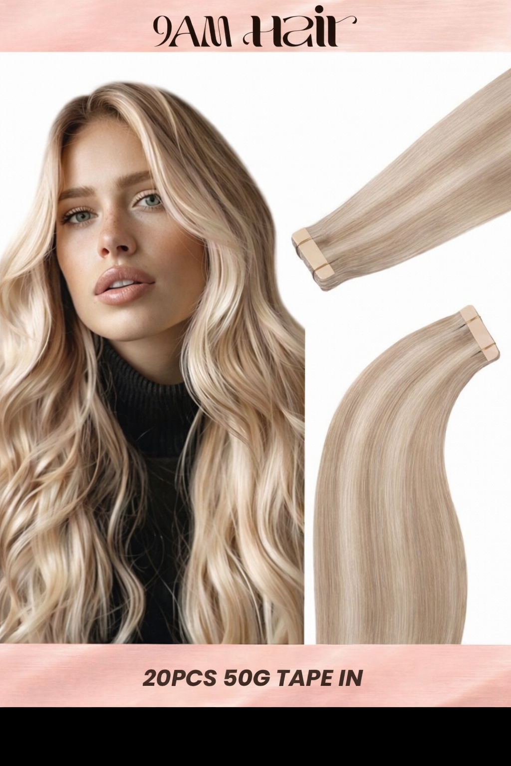 Tape In Human Hair Extensions Remy Straight – Invisible Seamless PU Tape Hair Extensions for Women Salon Quality