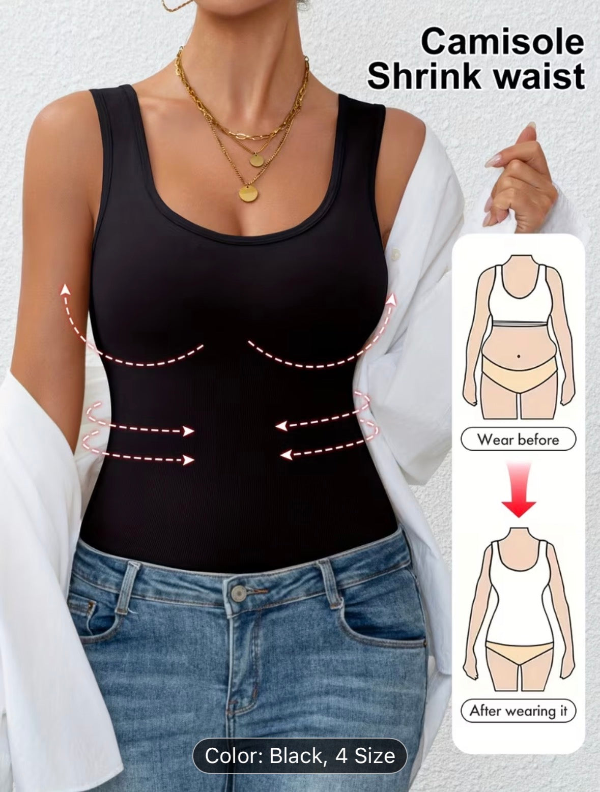 Women’s Tummy Control Vest – Sleeveless Shapewear, Waist Cincher, Comfortable Workout & Daily Wear - UltraChic