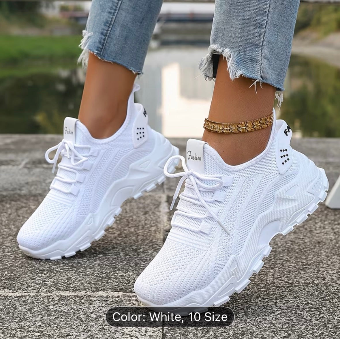 Women’s Breathable Knit Sneakers – Lightweight, Comfortable Low-Top Walking & Running Shoes - UltraChic