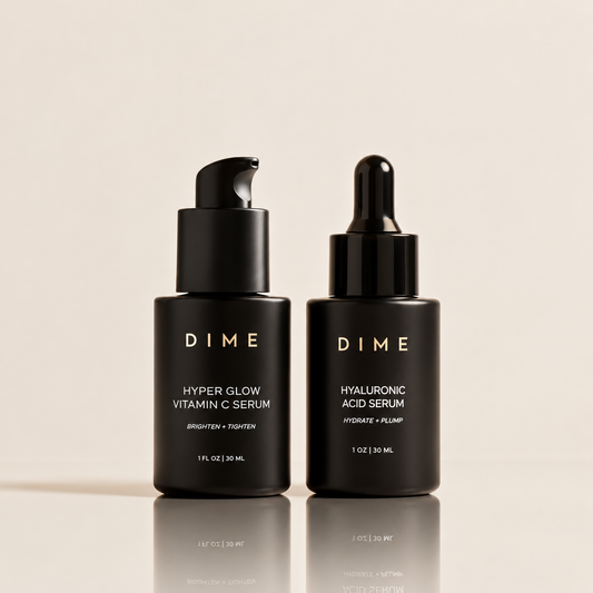 DIME Beauty Serum Set – Vitamin C & Hyaluronic Acid Face Serums, 2 x 30ml