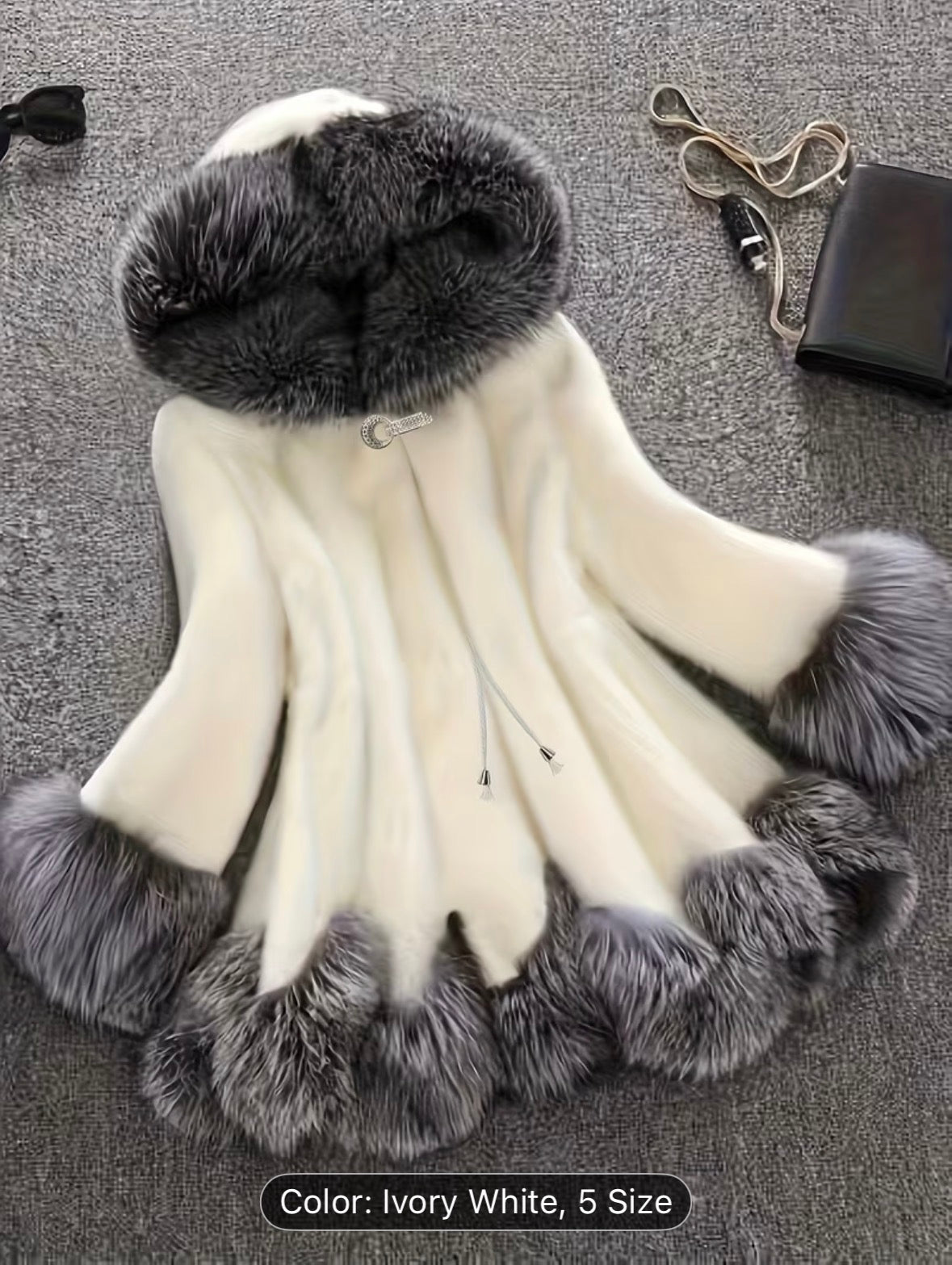 2026 New Faux Women’s Mid‑Length Hooded Coat – Warm Winter Jacket with Soft Hooded Design - UltraChic