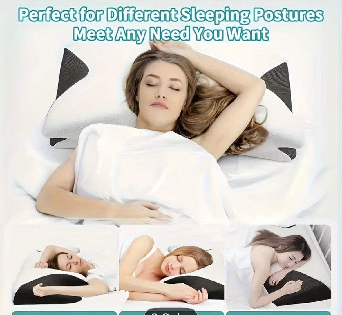 Ergonomic Cervical Neck Pillow – Breathable & Airy Support for Back and Side Sleepers, Comfortable Contour Design, Ideal for Parents & Seniors - UltraChic