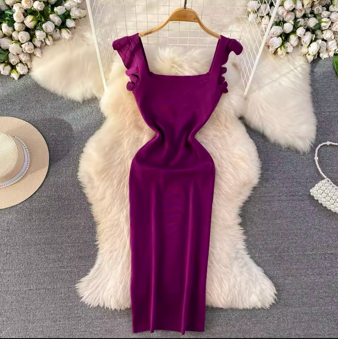 REALEFT Summer Women’s Strapless Knit Dress – Elegant Bodycon Sheath Wrap Sexy Red Dress 2025