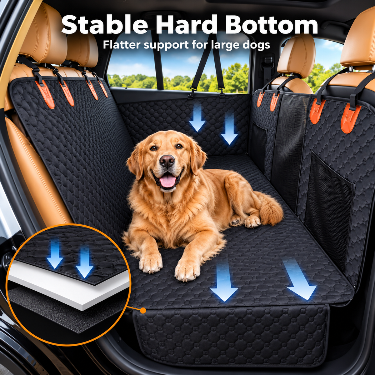 Dog Car Seat Cover – Waterproof Back Seat Protector for Pets