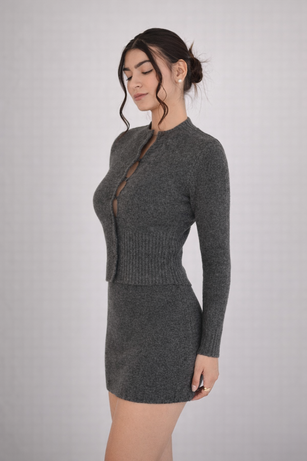 Women’s Bodycon Knit Sweater Dress Set – Waist Shaping Autumn/Winter Outfit