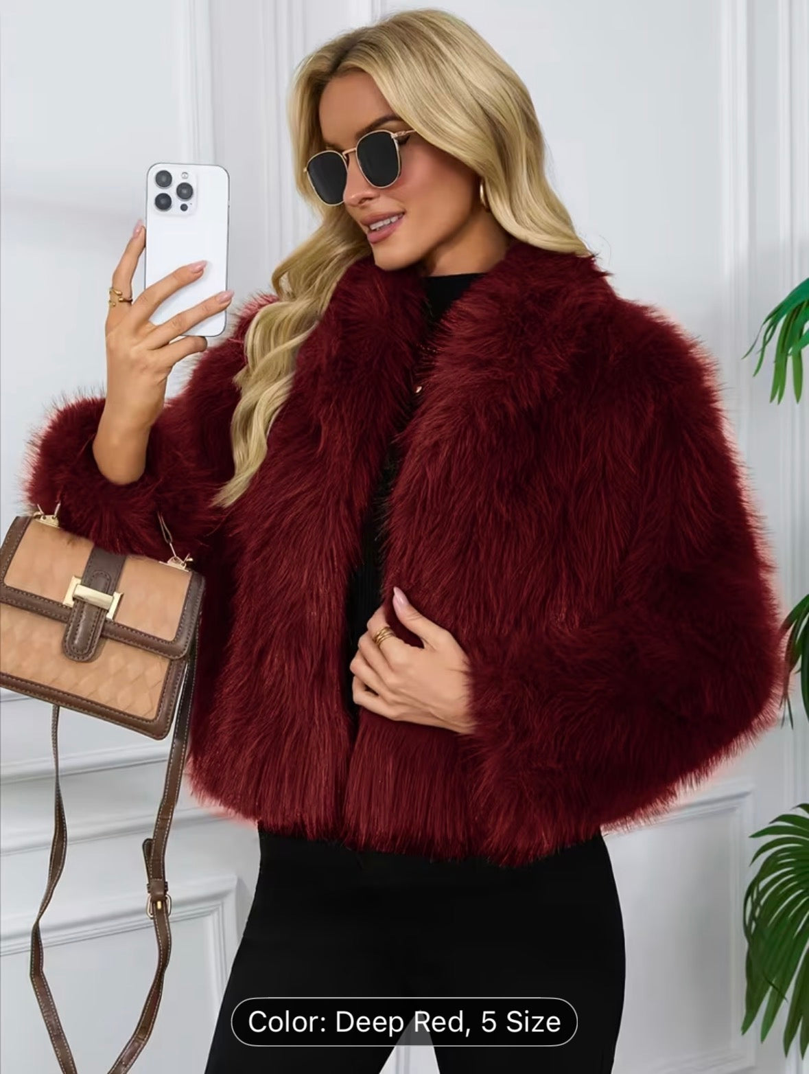 Women’s Faux Fur Winter Short Coat – Warm Plush Fashion Jacket for Cold Weather - UltraChic