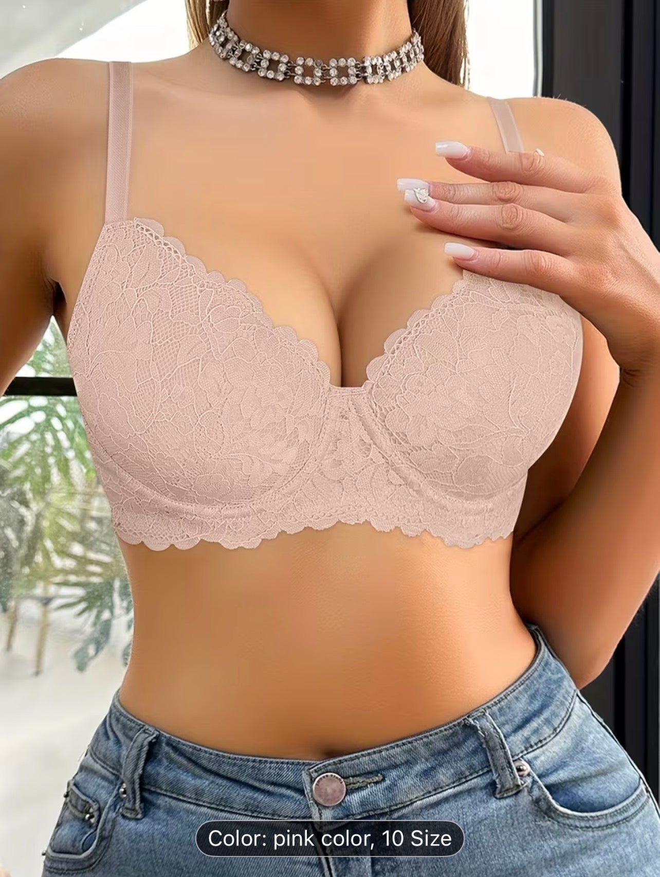Women’s Lace Patchwork Underwire Bra – Elegant Supportive Lingerie - UltraChic