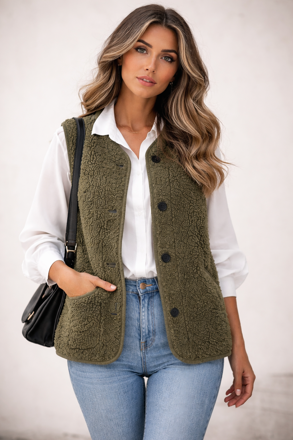 Women’s Faux Fur Sleeveless Vest with Pockets – Autumn & Winter Casual Layering - UltraChic