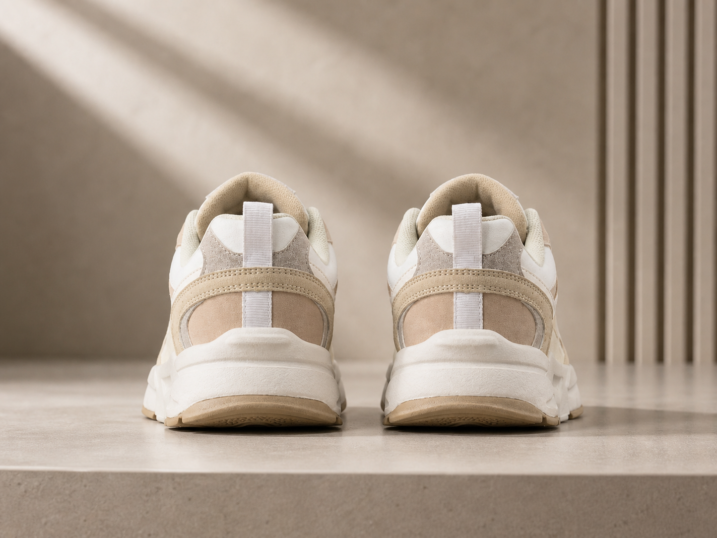 Chunky Beige Pink Sneakers Soft Feminine Aesthetic Effortless Stylish Look All Season Women - UltraChic