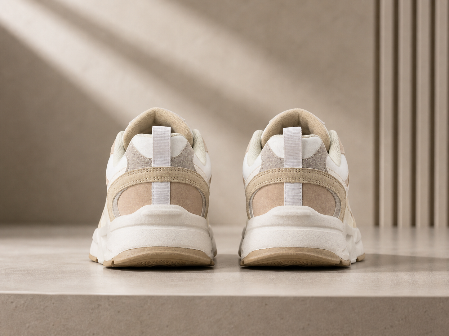 Chunky Beige Pink Sneakers Soft Feminine Aesthetic Effortless Stylish Look All Season Women - UltraChic