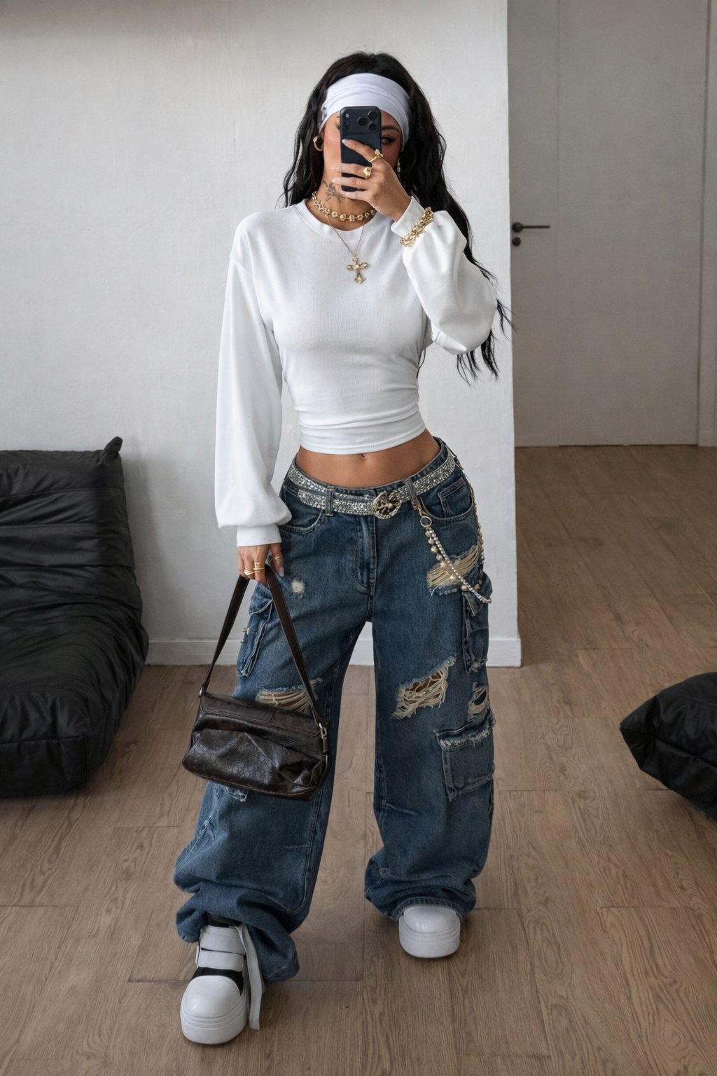 Women’s Asymmetrical Neck Pleated Sweatshirt – Cozy Fall Winter Casual Top