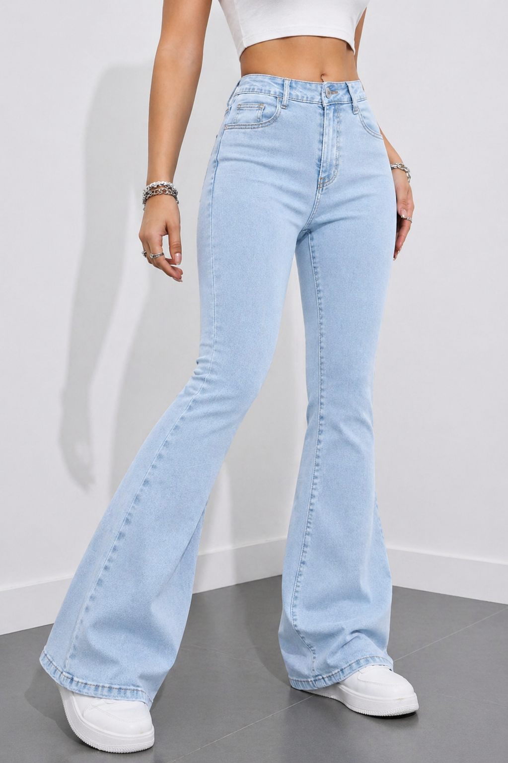 Flare Leg Jeans Slim Fit Shape Enhancing Effortless Chic Look Spring Summer Women