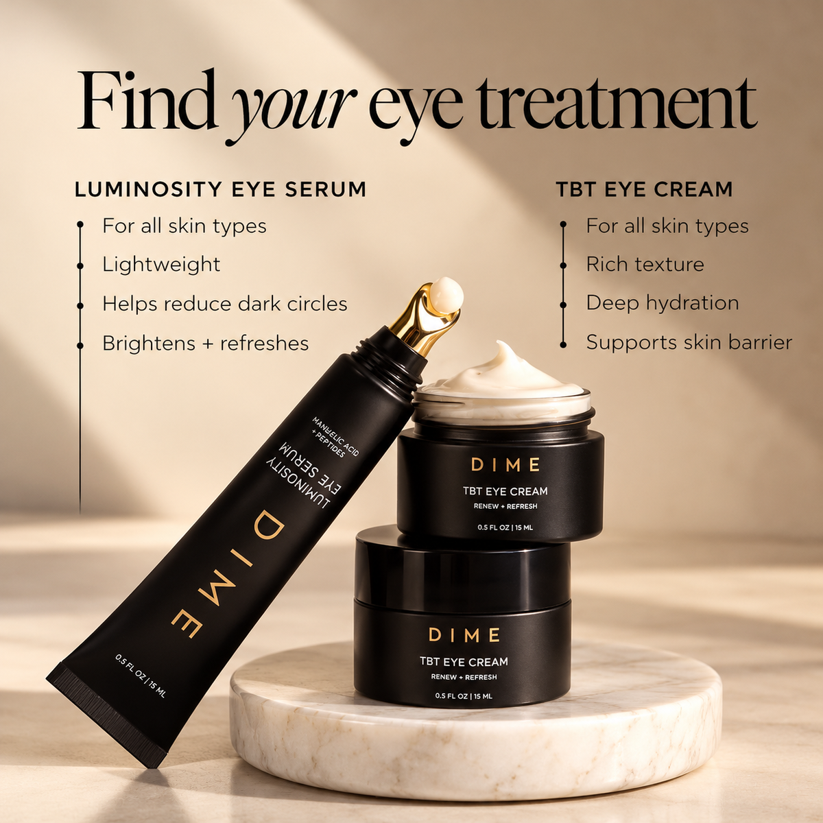DIME Beauty TBT® Eye Cream with Bakuchiol & Squalane – 15 ml