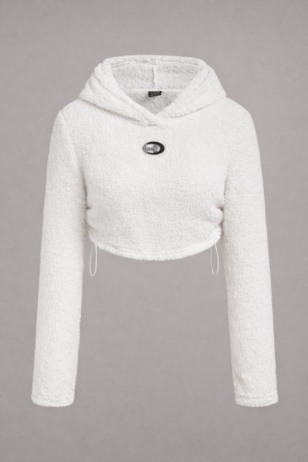Women’s Crop Flannel Hoodie – Drawstring Hem Fall Winter Streetwear