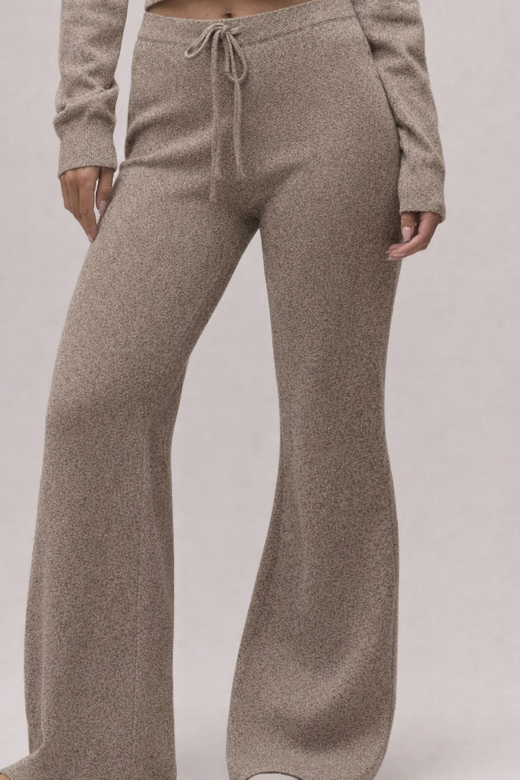 Women’s Knitted Wide Leg Drawstring Pants – Old Money Fall Casual Elegance - UltraChic