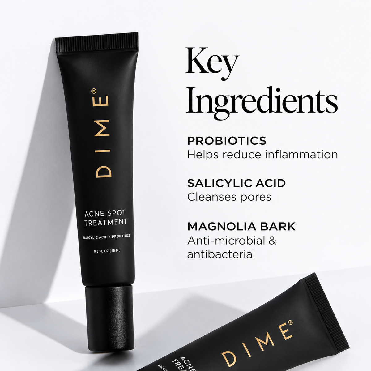 DIME Beauty Acne Spot Treatment – Salicylic Acid Blemish Gel for Oily & Acne-Prone Skin, 15 ml