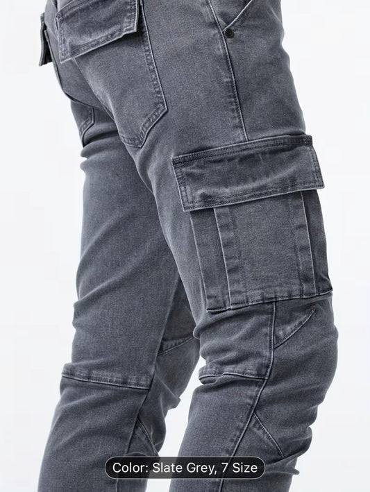 Men’s Slim-Fit Stretch Jeans with Multiple Pockets – Comfortable Street Style Denim for Everyday & All-Season Wear