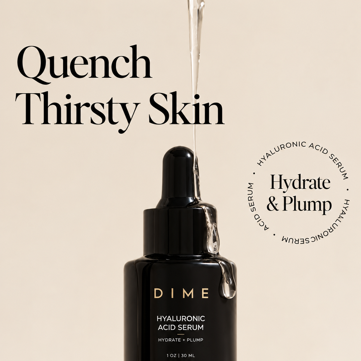 DIME Beauty Hyaluronic Acid Serum 30ml – Hydrating & Plumping Face Serum