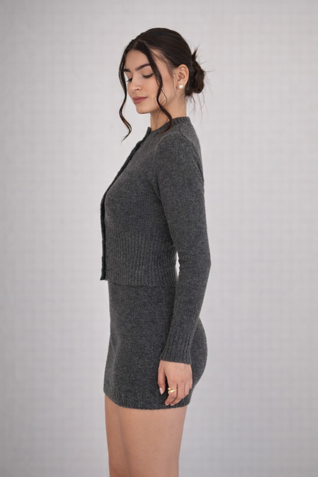 Women’s Bodycon Knit Sweater Dress Set – Waist Shaping Autumn/Winter Outfit