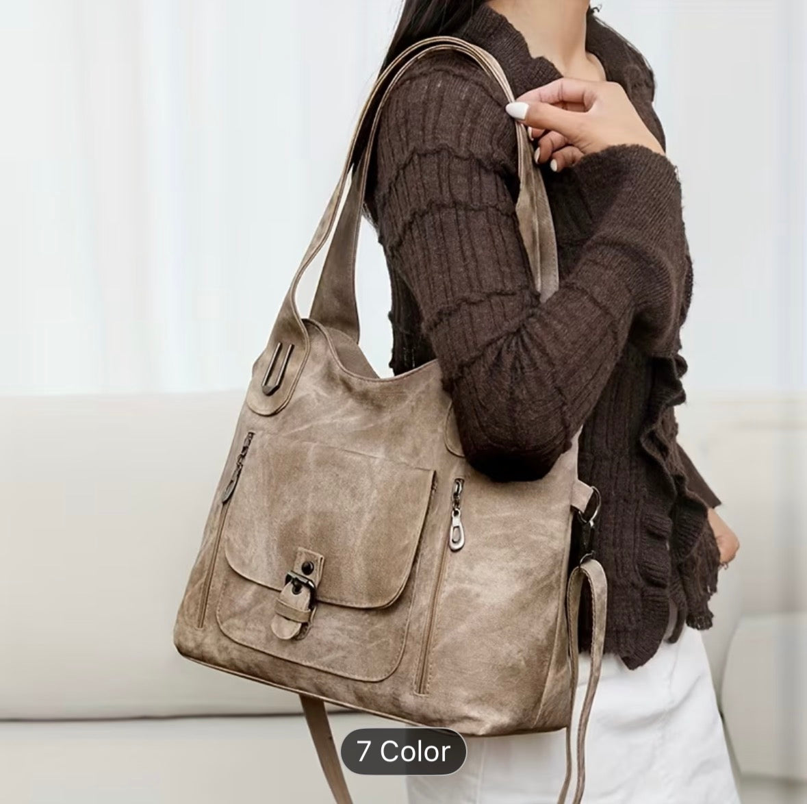 Women’s Soft Tote Shoulder Bag – Detachable Strap, Daily & Work Bag, Stylish Everyday Carry Handbag - UltraChic