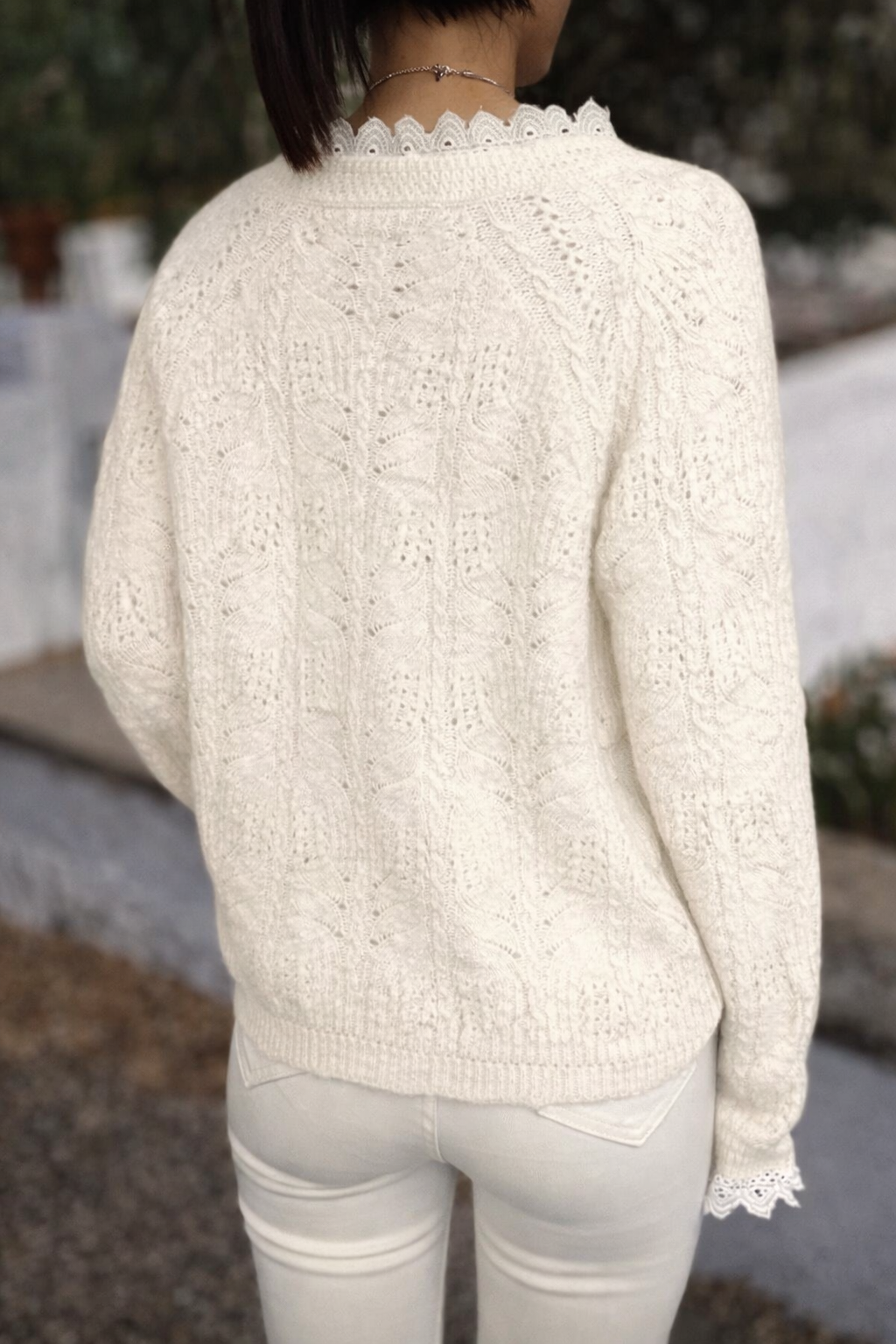 Women’s Khaki V-Neck Knit Cardigan – Elegant Autumn Winter Layering Piece - UltraChic