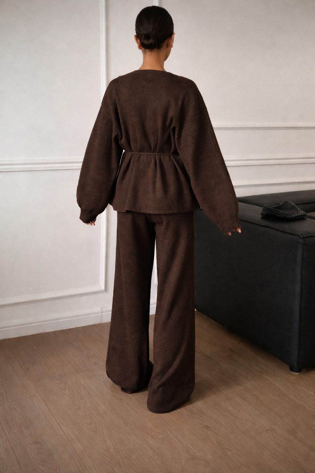 Women’s Wrap Knit Two-Piece Set – Cozy Autumn/Winter Casual Outfit - UltraChic