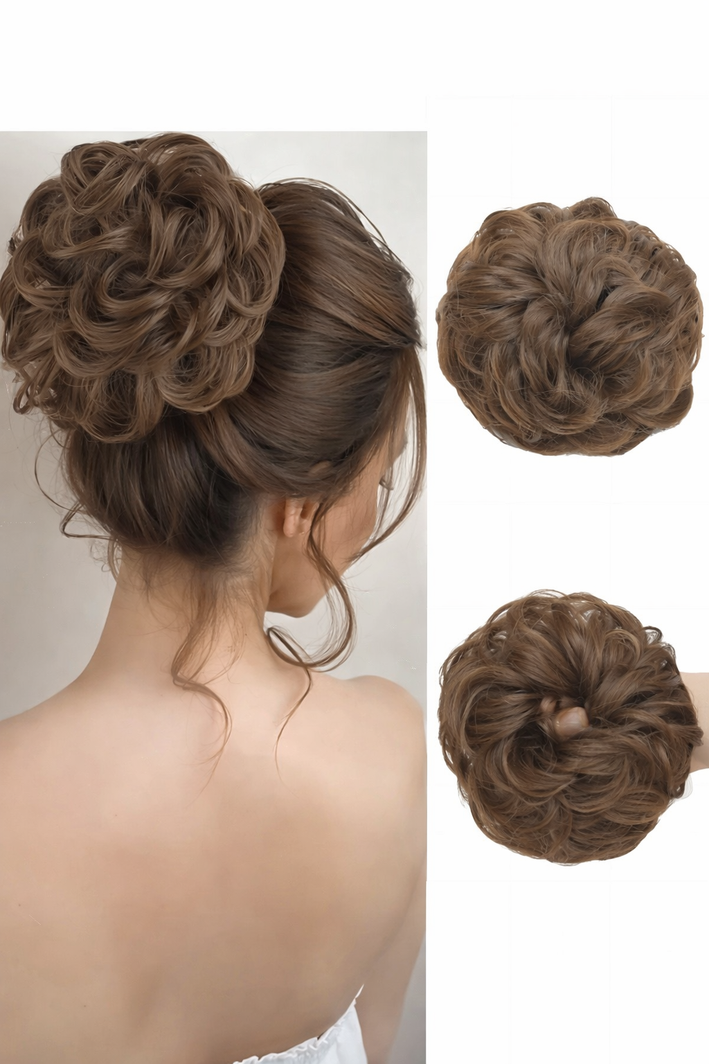 Messy Bun Hair Piece Scrunchie – Wavy Curly Synthetic Chignon Ponytail Thick Updo Hair Extension for Women - UltraChic