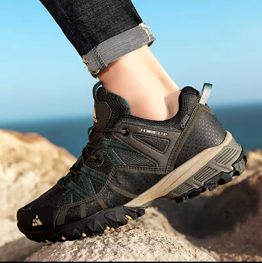 HIKEUP Men’s Hiking Shoes – Breathable, Cushioning & Non-Slip Sneakers for Running, Trekking, and Outdoor Adventures