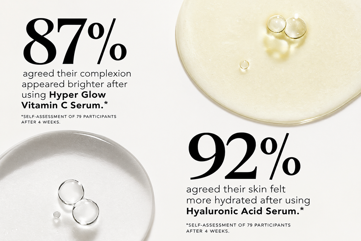 DIME Beauty Serum Set – Vitamin C & Hyaluronic Acid Face Serums, 2 x 30ml