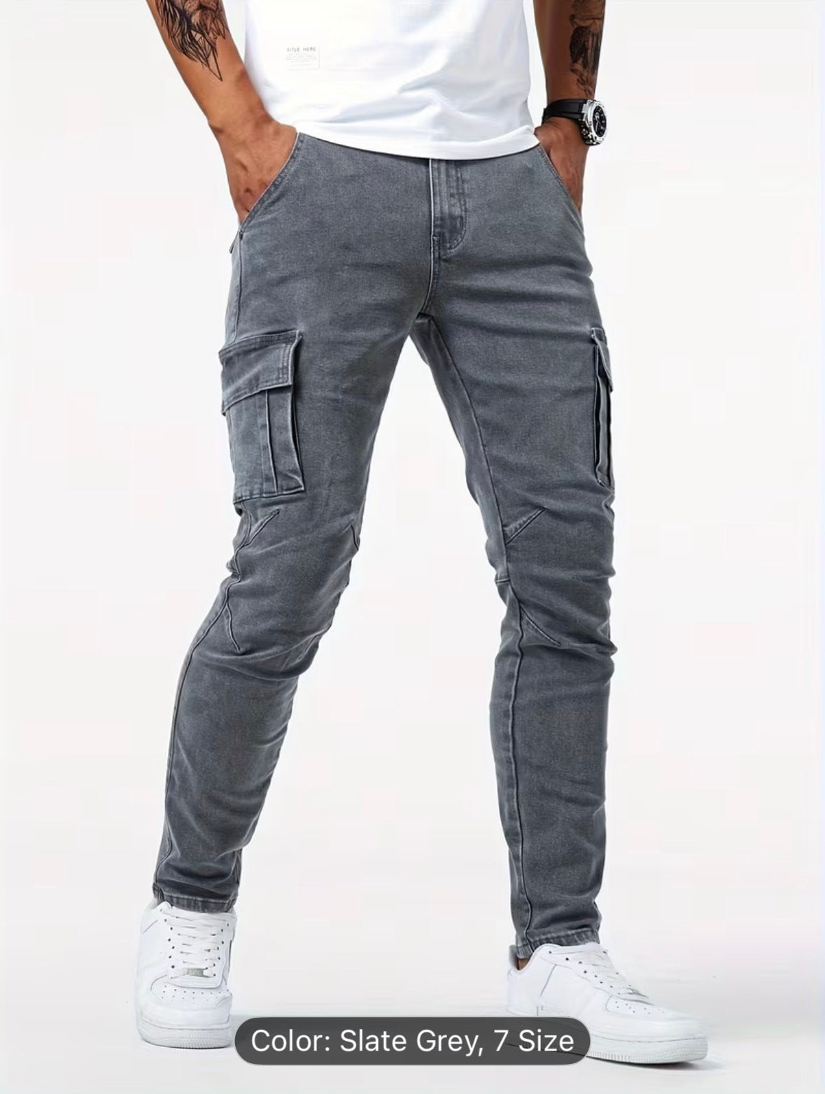 Men’s Slim-Fit Stretch Jeans with Multiple Pockets – Comfortable Street Style Denim for Everyday & All-Season Wear - UltraChic