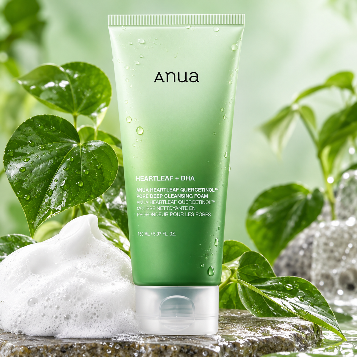 ANUA Heartleaf Quercetinol Pore Deep Cleansing Foam 150ml – Deep Pore Cleanser for Oily & Acne-Prone Skin