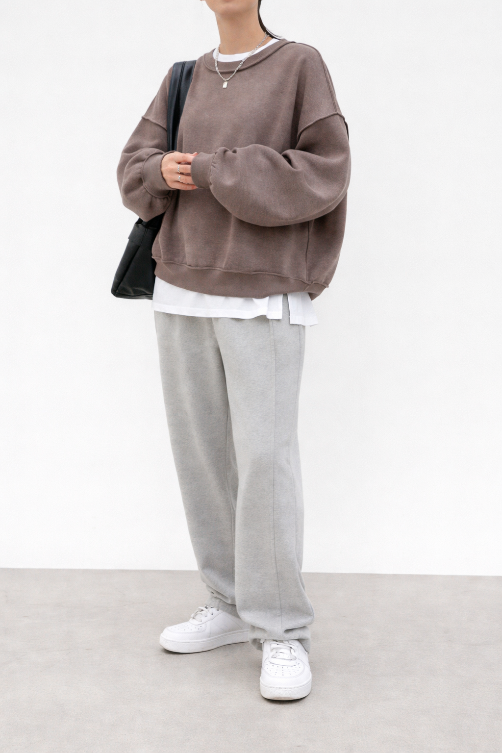 Women’s Stitch Detail Oversized Sweatshirt – Autumn Winter Casual Streetwear