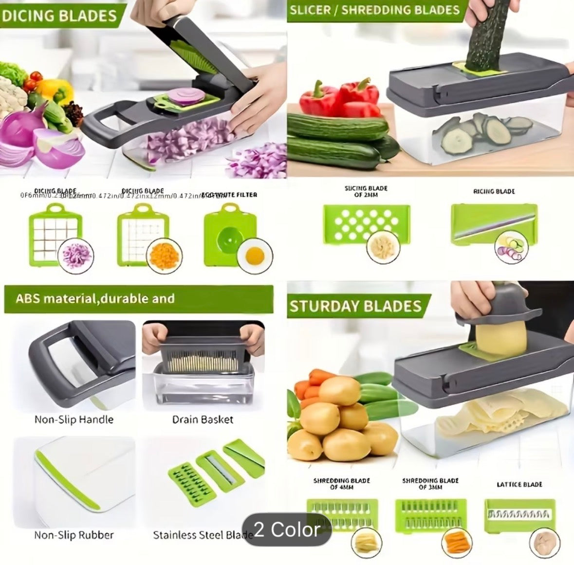10-in-1 Multifunction Vegetable Chopper – Fast, Easy & Mess-Free Food Prep for Every Home
