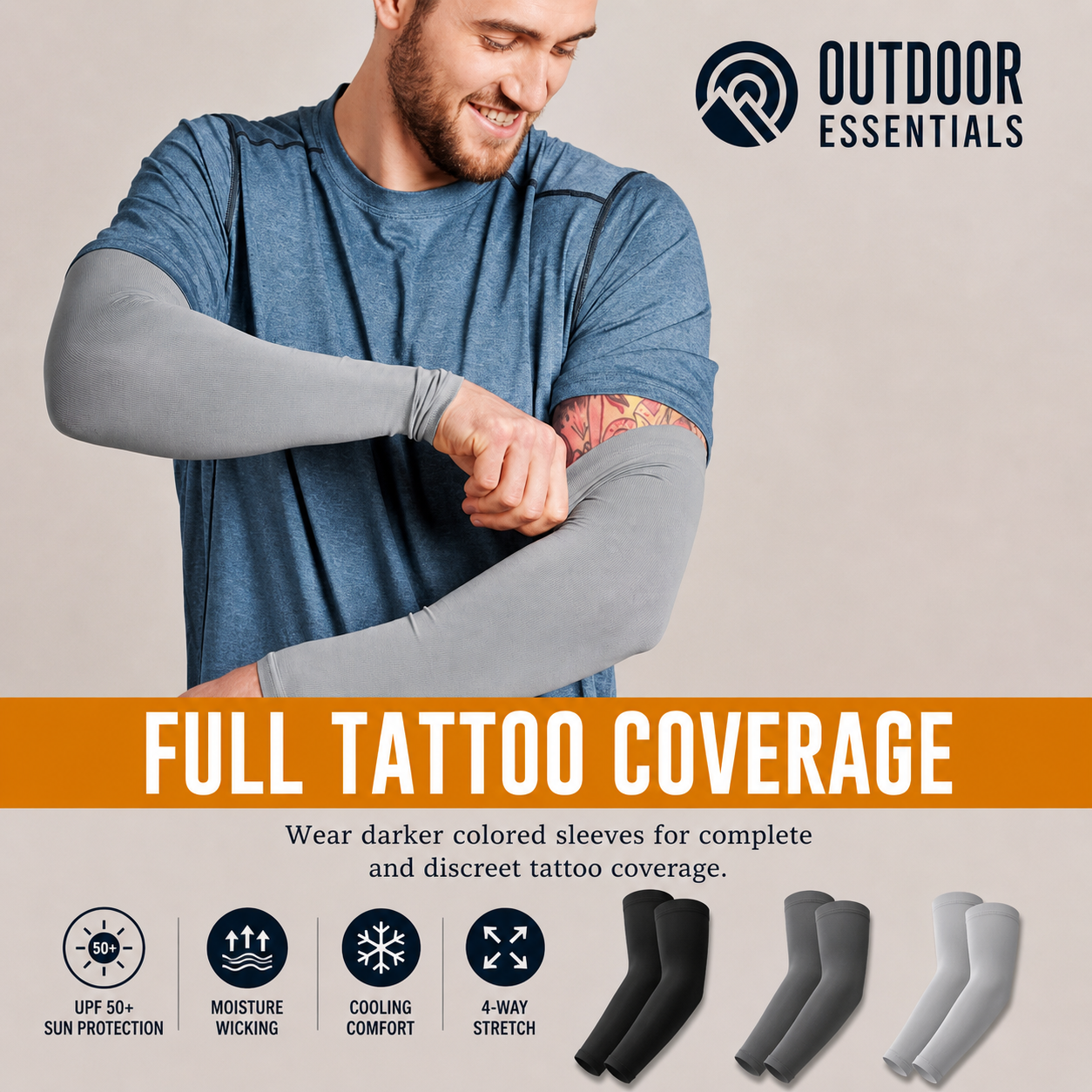 Arm Sleeves UPF 50 Cooling Protection Stay Fresh All Day Summer Unisex Outdoor Essentials CoolVent - UltraChic