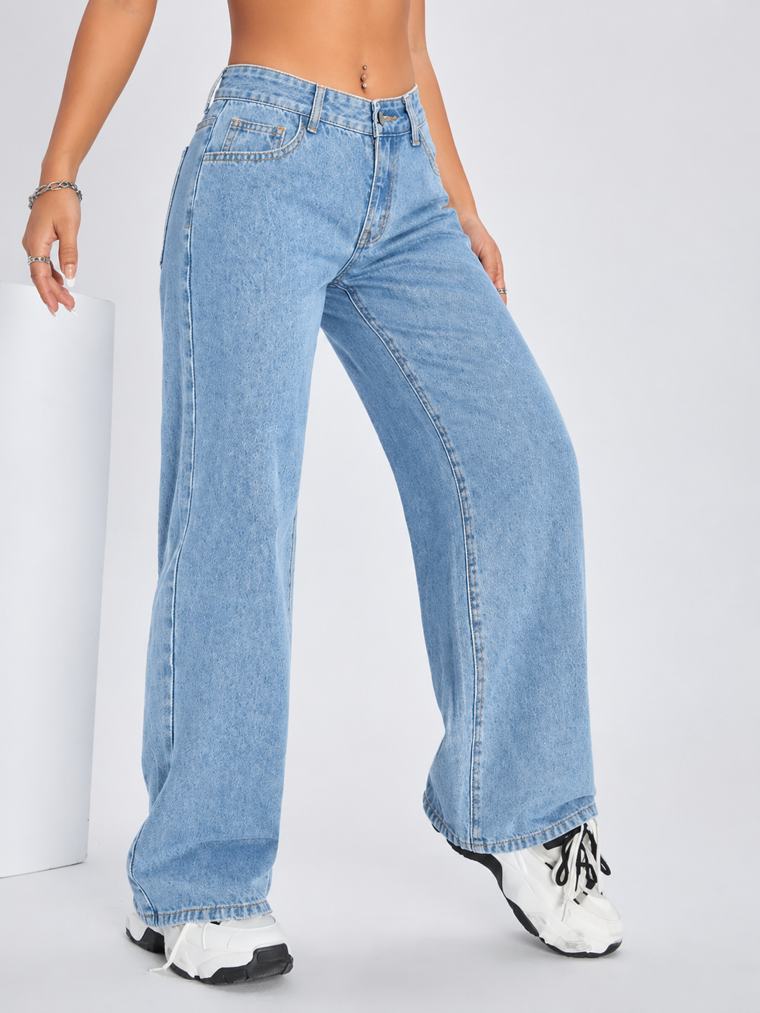 Wide Leg Jeans Relaxed Fit Effortless Chic Look All Season Women