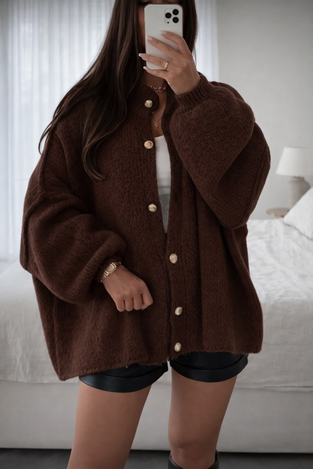 Women’s Knit Button Cardigan – Minimalist Autumn Winter Sweater Coat - UltraChic