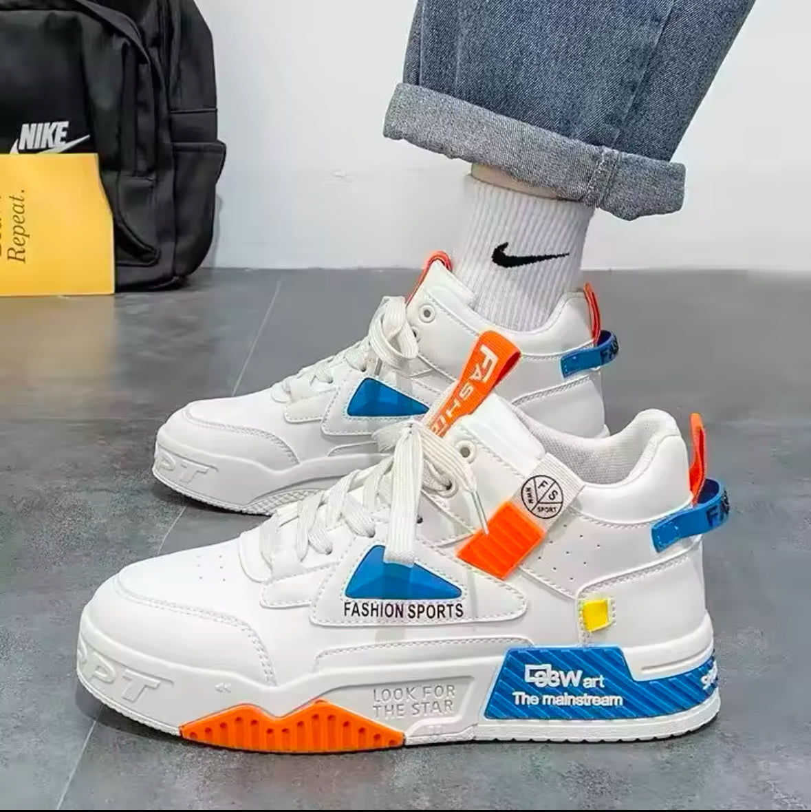2025 New Men’s Sneakers | Fashionable High Top Casual Shoes | Breathable, Lightweight Lace-Up Platform Shoes for Maximum Comfort