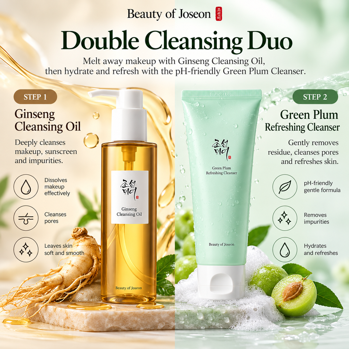Beauty of Joseon Green Plum Refreshing Cleanser – Gentle Facial Cleanser, 100ml