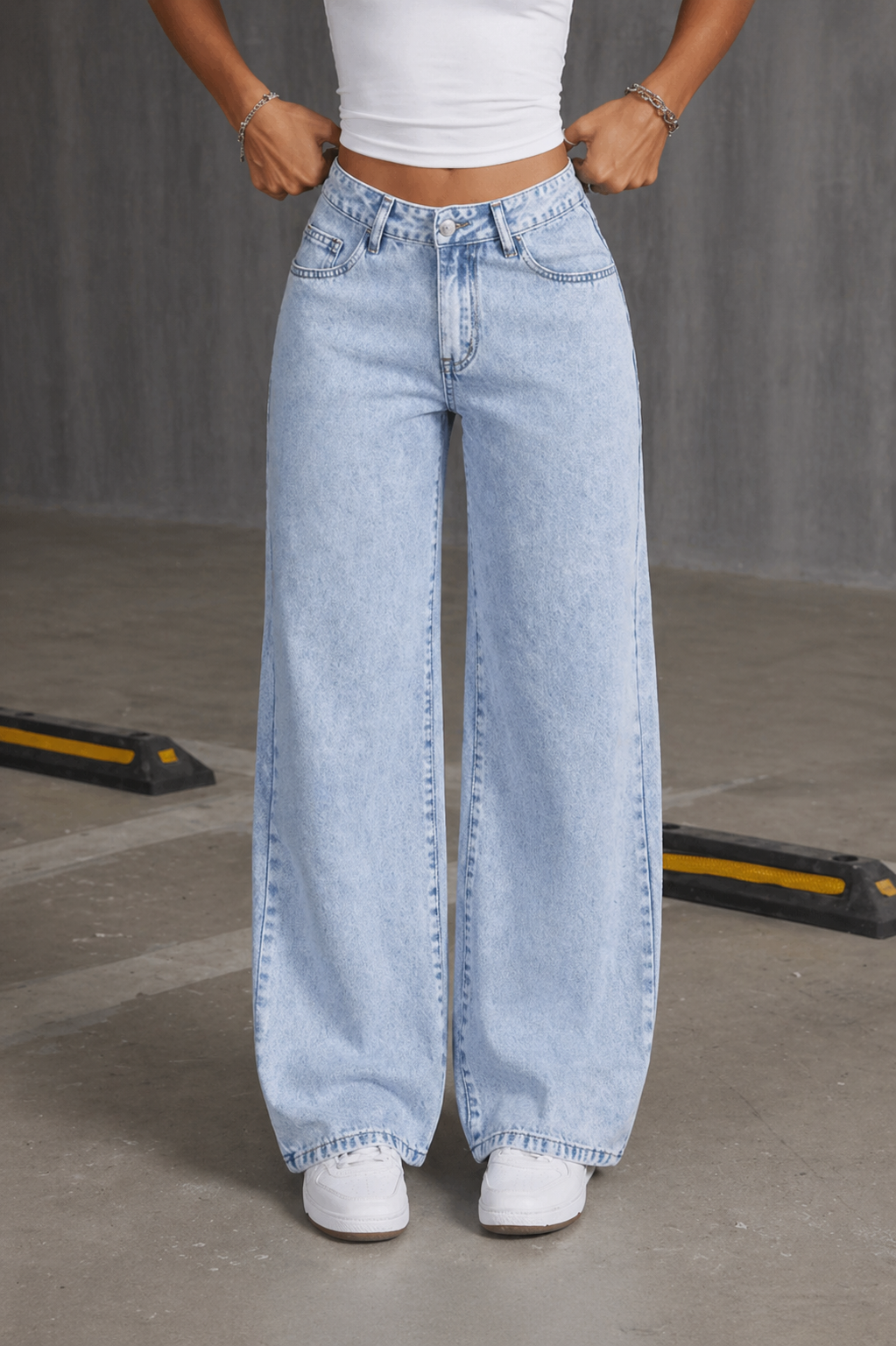 Wide Leg Jeans Embroidered Bow Cute Trendy Look Spring Summer Women