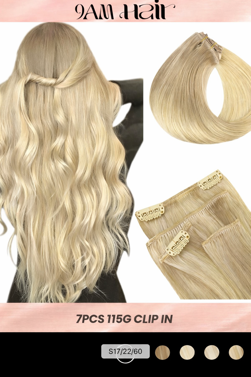 Clip In Human Hair Extensions 7PCS Remy – Double Weft Invisible Natural Hair Extensions for Women