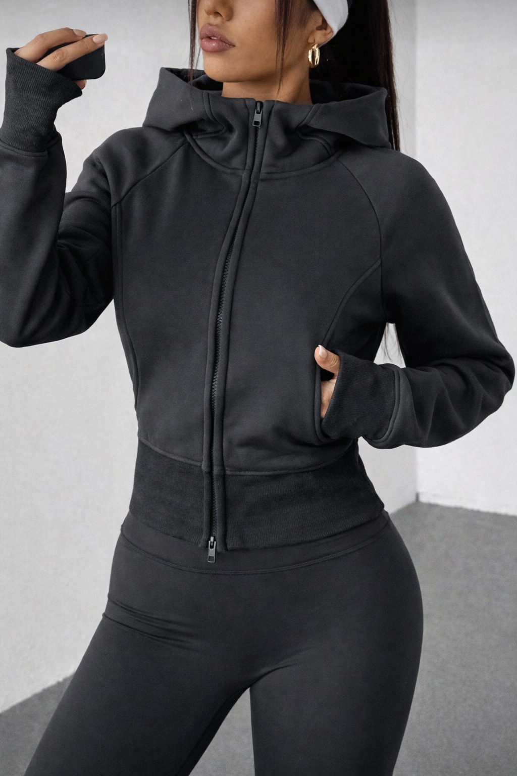 Women’s Thermal Lined Zip-Up Hoodie – Slim Fit Winter Casual Sweatshirt Jacket - UltraChic