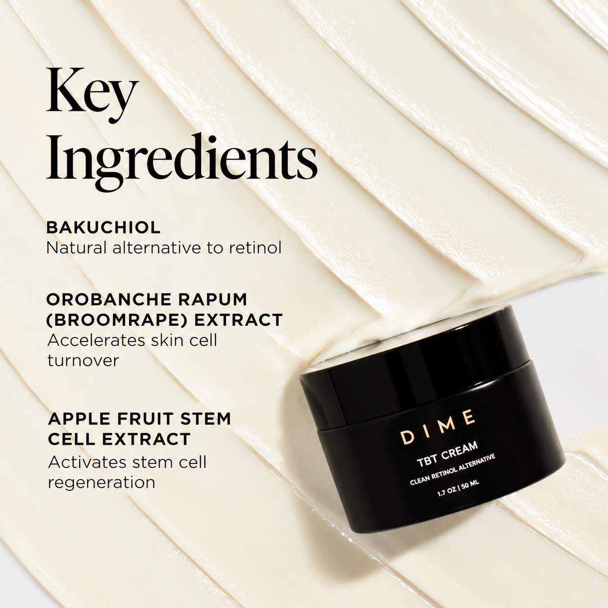 DIME Beauty TBT Cream 50ml – Bakuchiol Anti-Aging Face Moisturizer