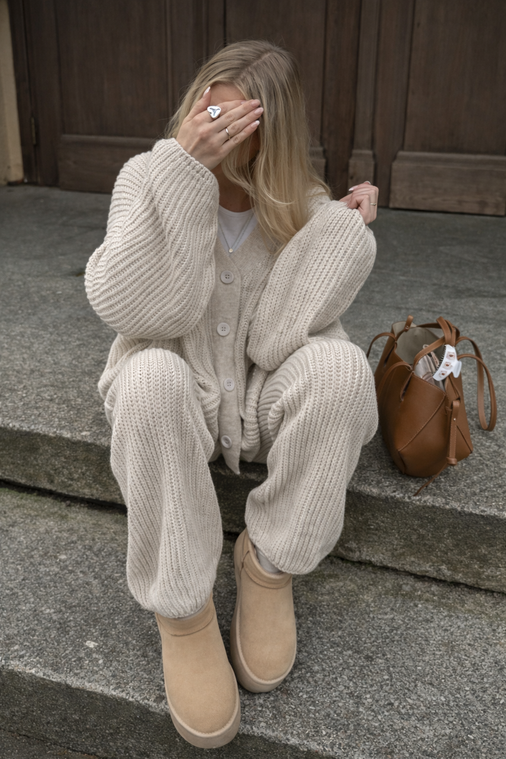 Women’s Knit Cardigan & Flare Pants Set – Cozy Autumn Casual Two-Piece Outfit - UltraChic