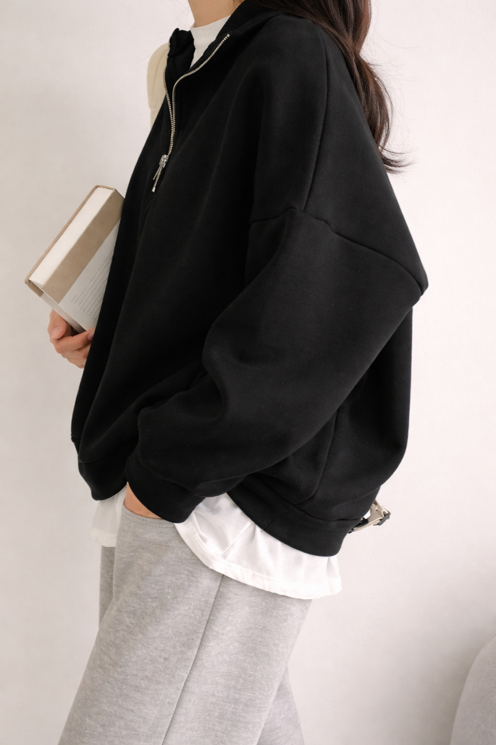 Oversized Half Zip Sweatshirt – Relaxed Fall Streetwear Essential