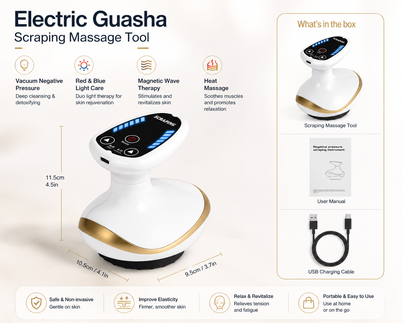 6-in-1 Electric Gua Sha Body Massager – EMS Vacuum Cupping & Heat Therapy Scraping Massage Tool