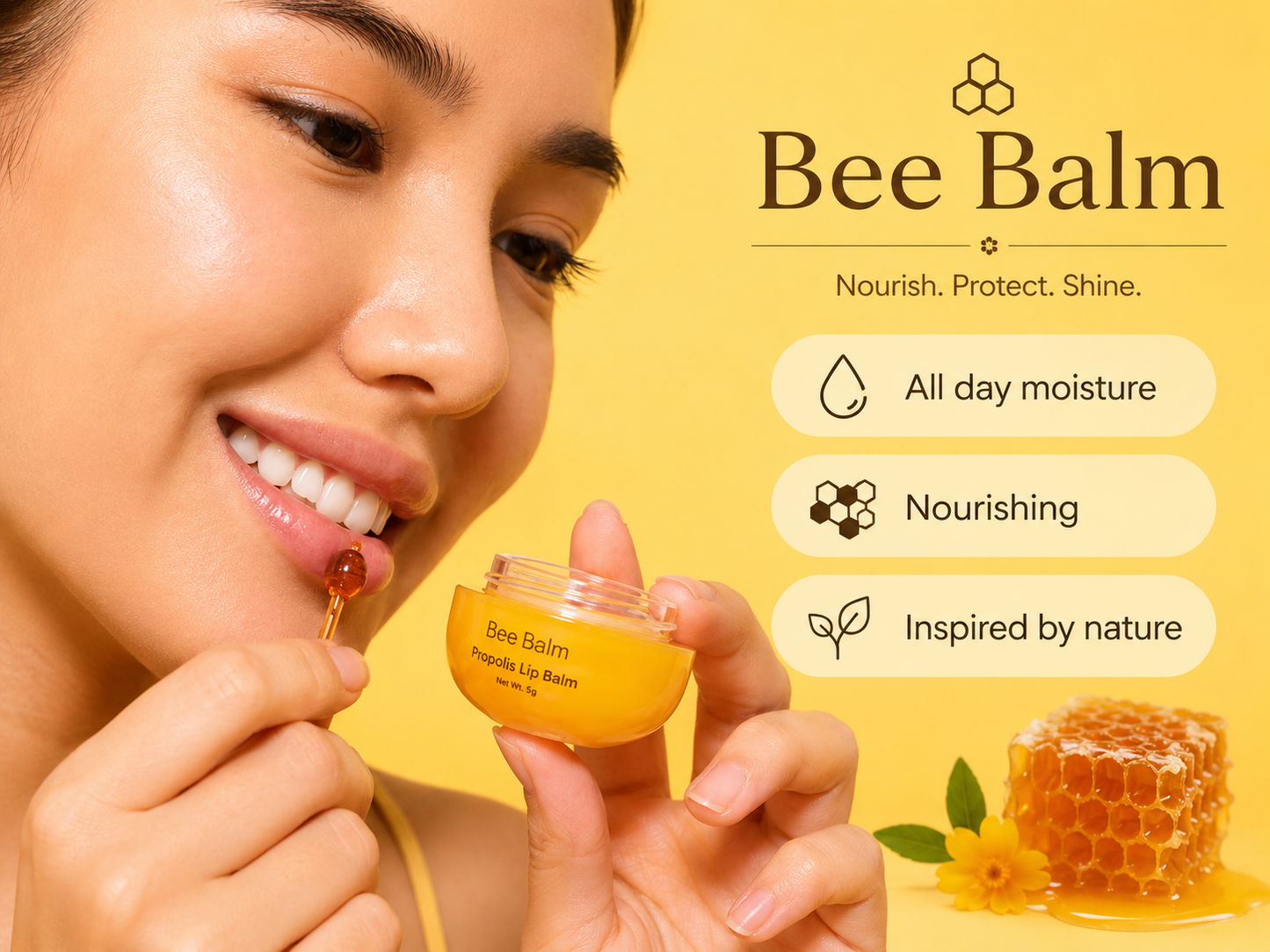 Bee Balm Propolis Lip Balm – Deep Moisturizing Honey Lip Care for Soft & Healthy Lips